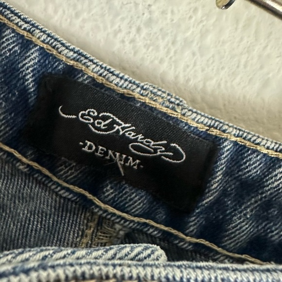 NWT Ed Hardy Christian Audigier Low Rise Baggy Vintage Jeans 90s Y2K Size 32 - Picture 4 of 5